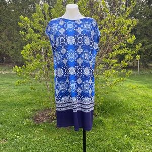 Isle Blue Grecian Shift Dress